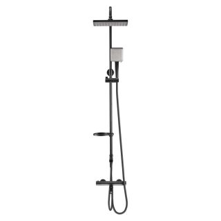 Душевая стойка Swedbe Hermes 5115B с термостатическим смесителем для ванны чёрный